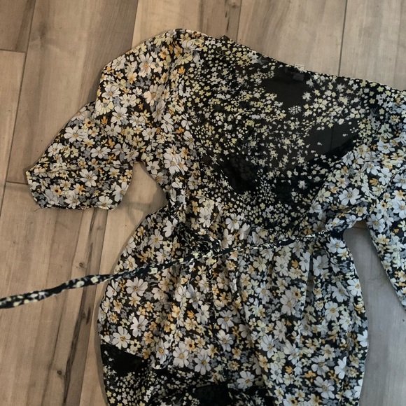 American Rag Y2K babydoll fairy burn ou micro floral & sequin mesh Whemsigoth - Picture 8 of 8